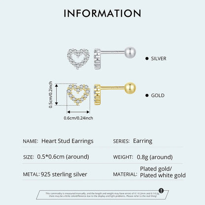 Heart Stud Earrings