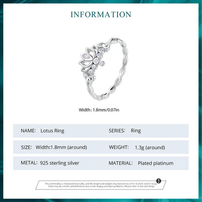 Lotus Opal Flower Ring