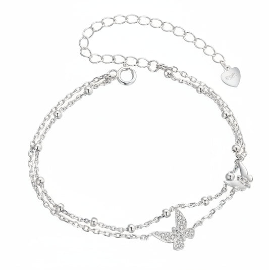 Double Butterfly Layered Bracelet