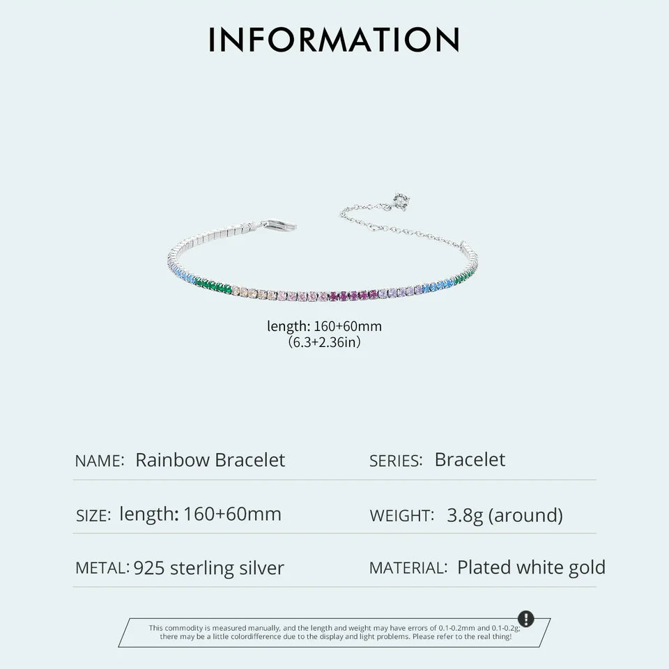 Rainbow CZ Tennis Bracelet