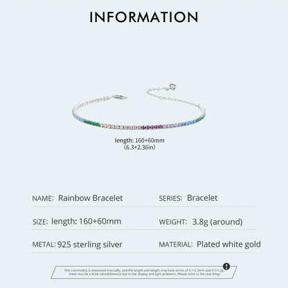 Rainbow CZ Tennis Bracelet