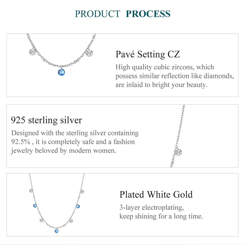 CZ Star Station Necklace