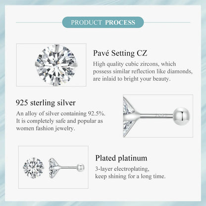 Round CZ Stud Earrings