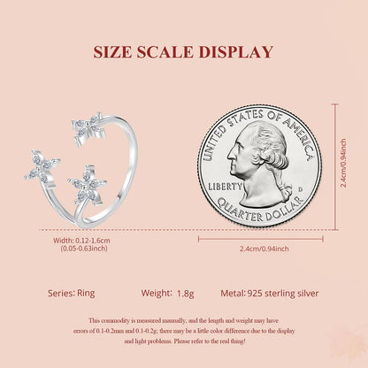 Adjustable Maple Leaf CZ Ring