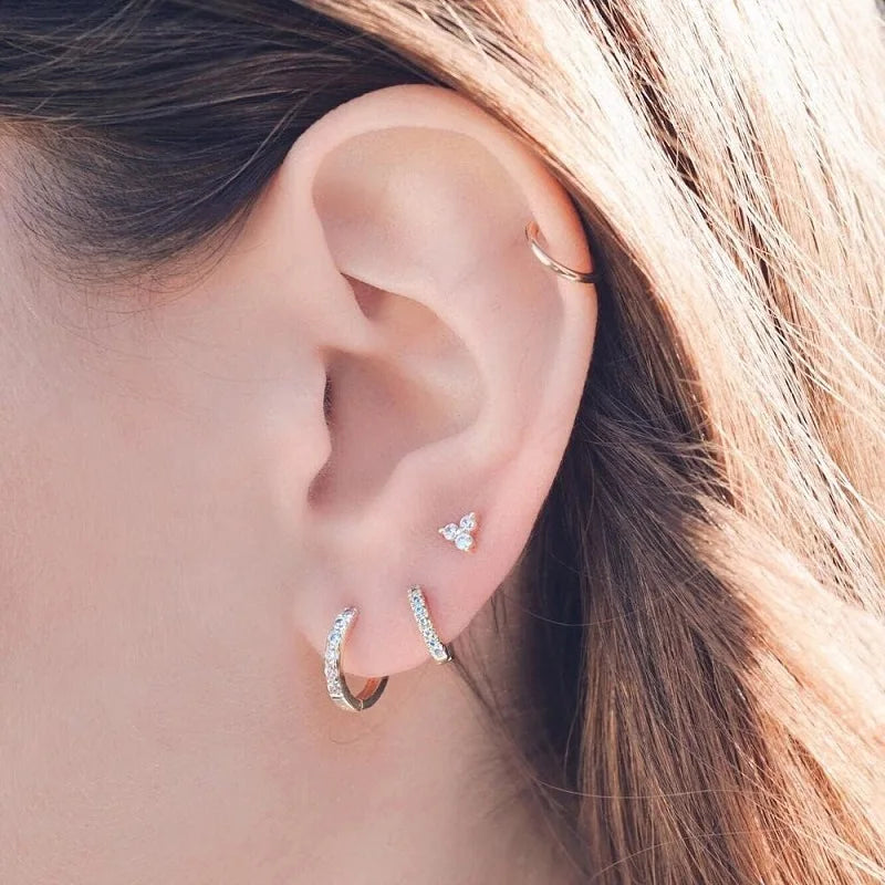 CZ Ear Cuff Hoop Earrings