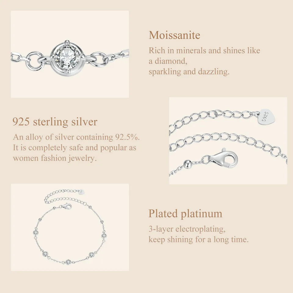 Starry Moissanite Bezel Bracelet