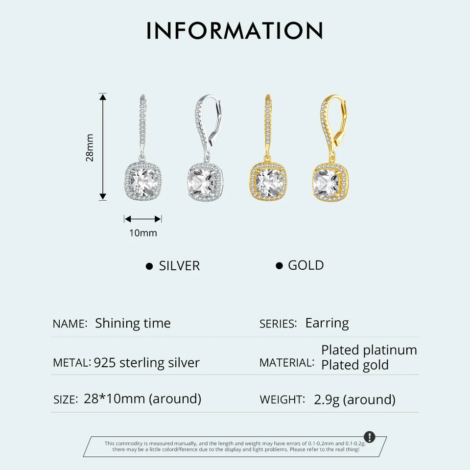 Geometric CZ Drop Earrings