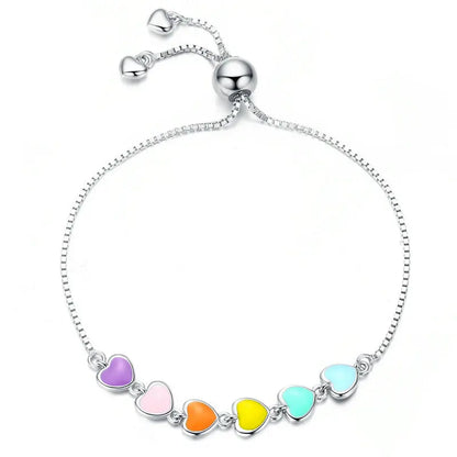 Rainbow Enamel Heart Bracelet