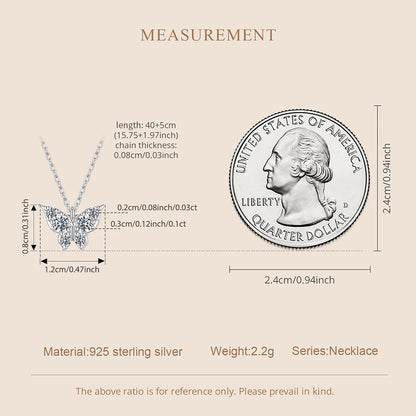 Moissanite Butterfly Pendant Necklace