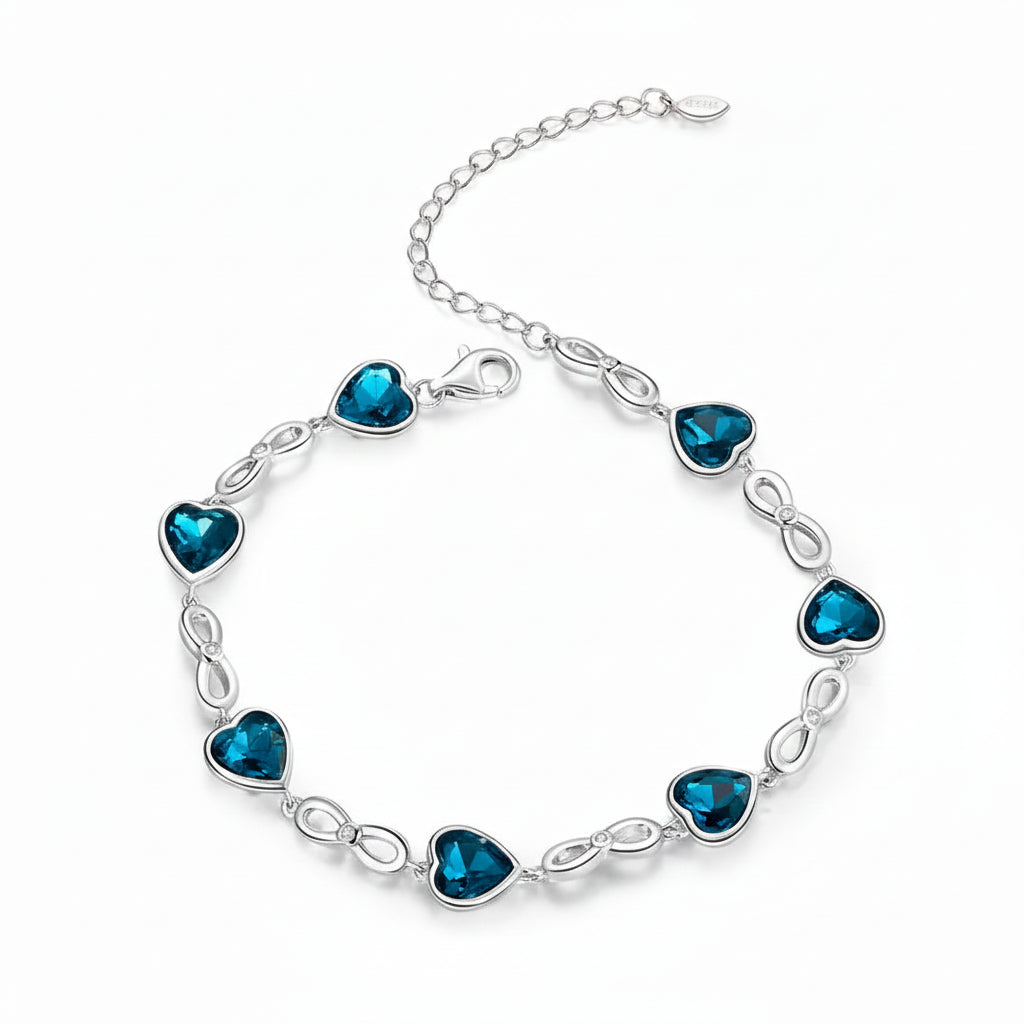 Blue Heart Chain Bracelet