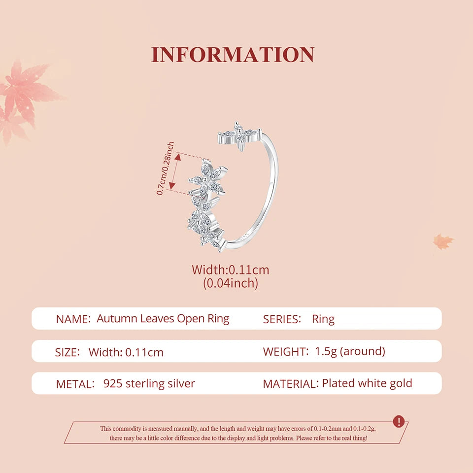 Adjustable Maple Leaf CZ Ring