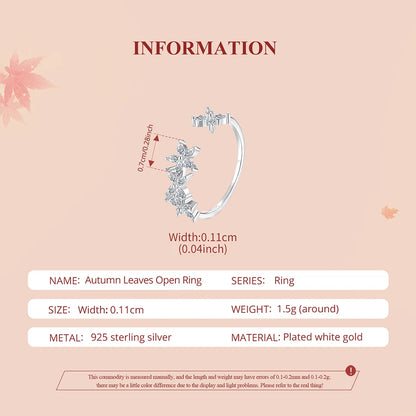 Adjustable Maple Leaf CZ Ring