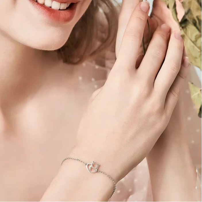 Cat Heart Link Bracelet