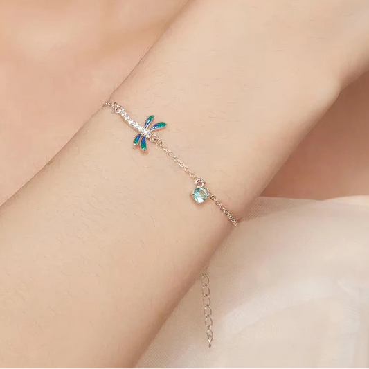 Enamel Dragonfly Chain Bracelet