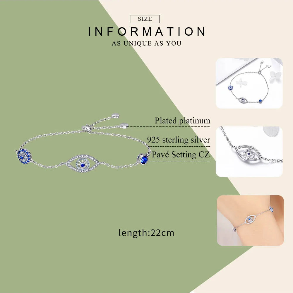 Blue Evil Eye Chain Bracelet