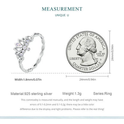 Lotus Opal Flower Ring