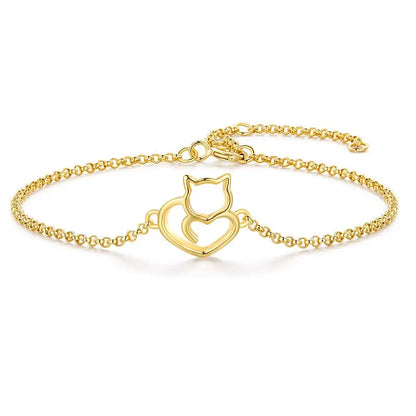 Cat Heart Link Bracelet
