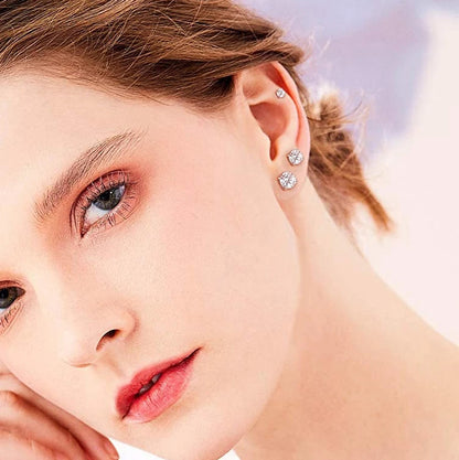 Round CZ Stud Earrings